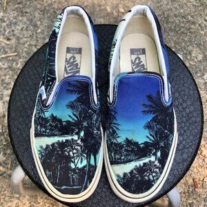 Slide-on Vans - tropical print, Men's 7